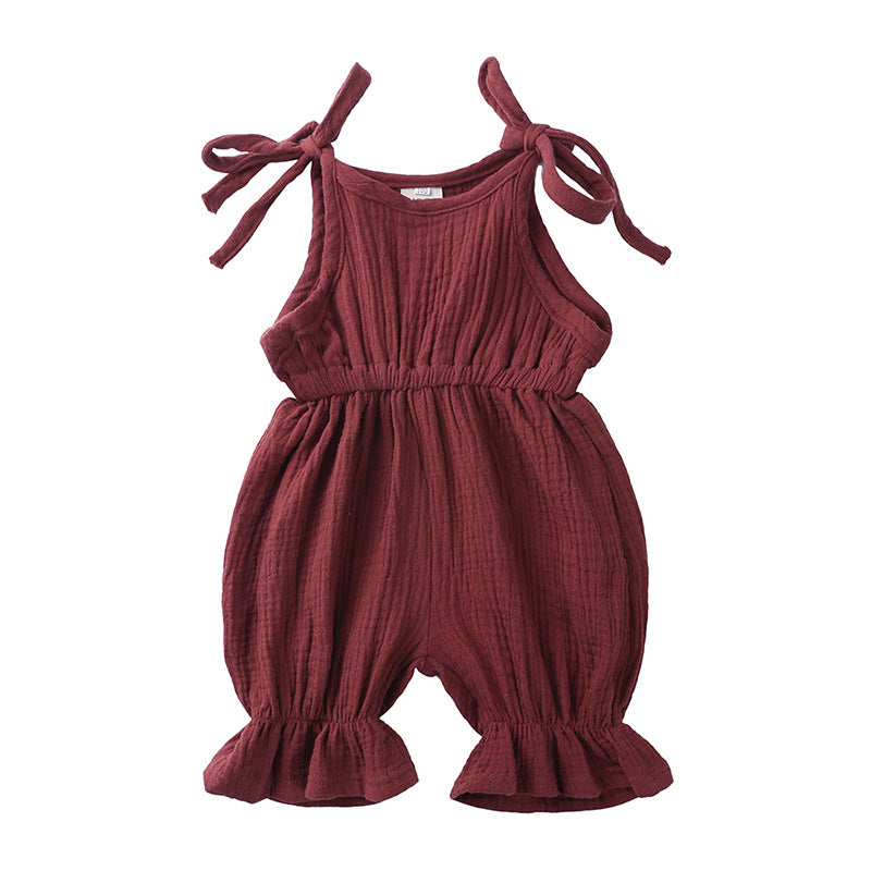 Pride and Joy Cotton Sling Strap Ruffle Baby Romper