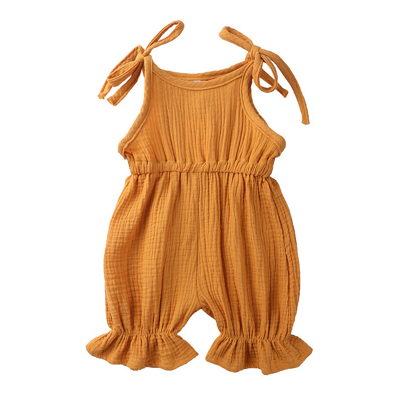 Pride and Joy Cotton Sling Strap Ruffle Baby Romper