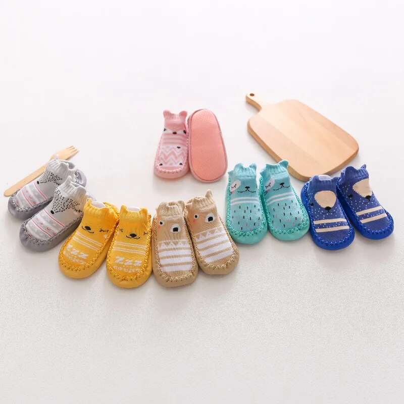 Pride and Joy Cartoon Baby Socks with Rubber Soles