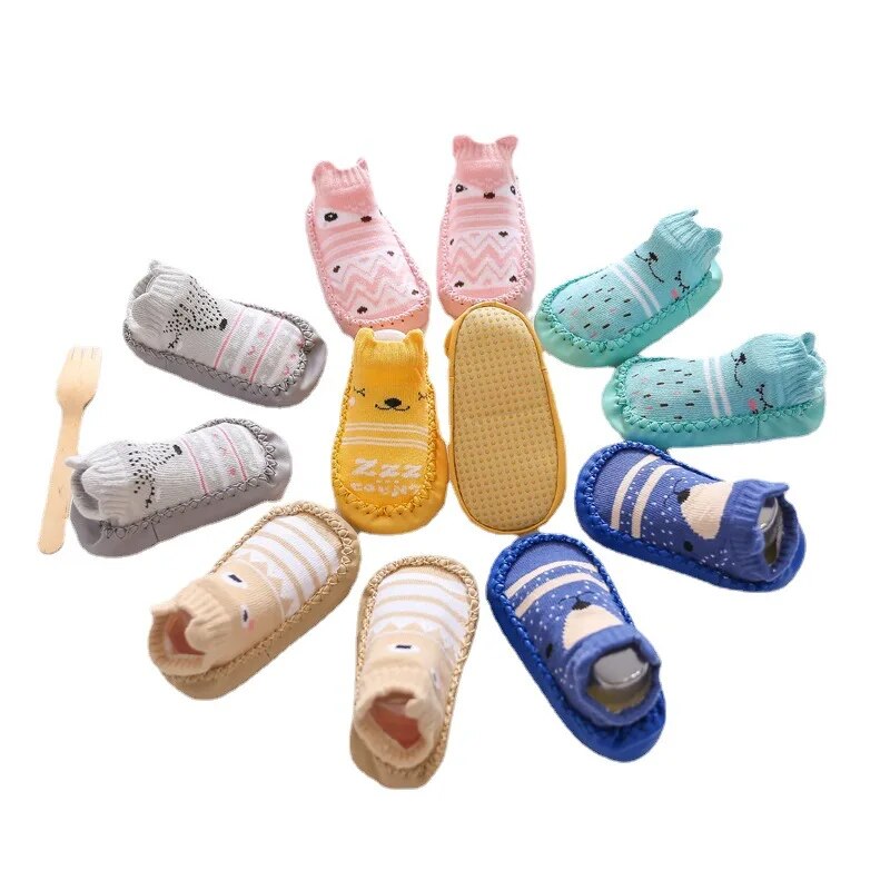 Pride and Joy Cartoon Baby Socks with Rubber Soles