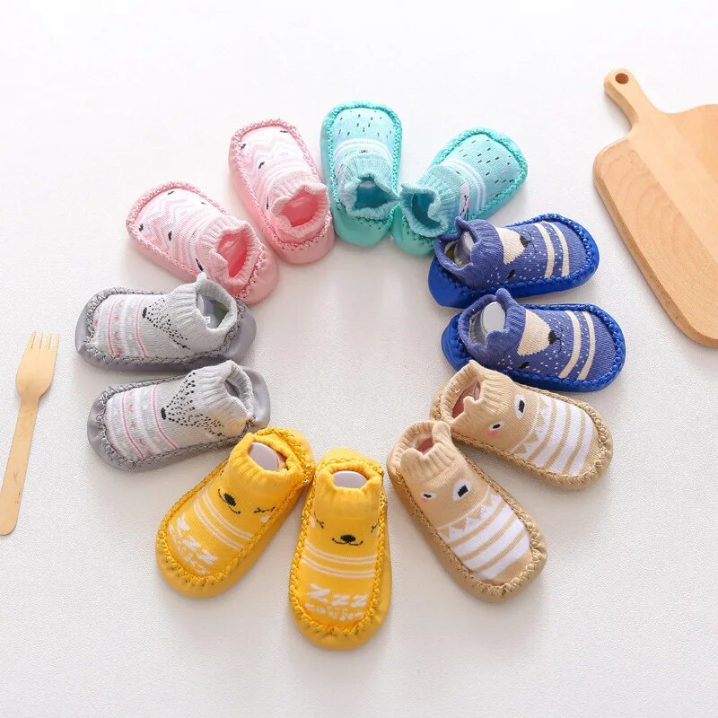 Pride and Joy Cartoon Baby Socks with Rubber Soles