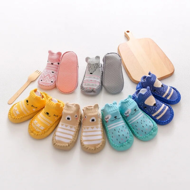 Pride and Joy Cartoon Baby Socks with Rubber Soles