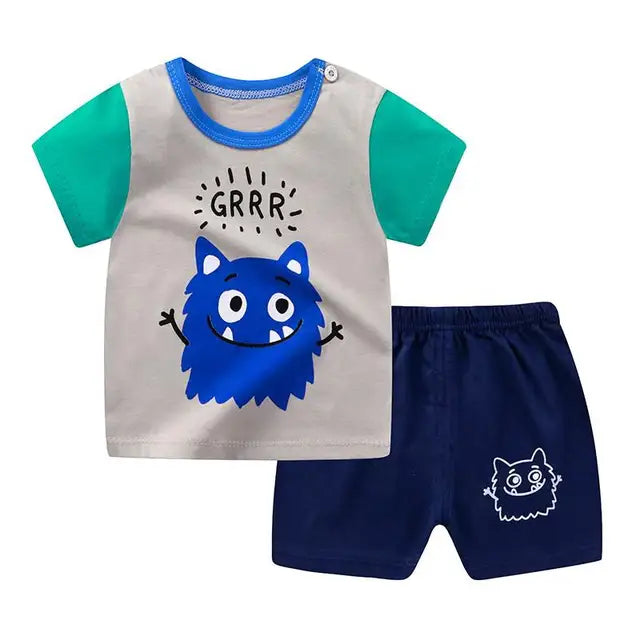 Pride and Joy Cotton 2 Piece Summer Baby Clothing Set