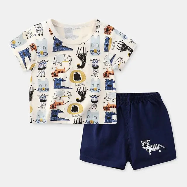 Pride and Joy Cotton 2 Piece Summer Baby Clothing Set