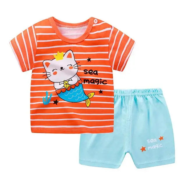 Pride and Joy Cotton 2 Piece Summer Baby Clothing Set